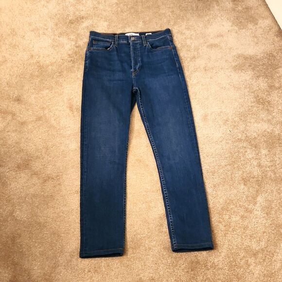 Re/Done Originals Women's Cropped Skinny Jeans w/ 4-Buttons Fly Size 27/4 - Picture 1 of 9